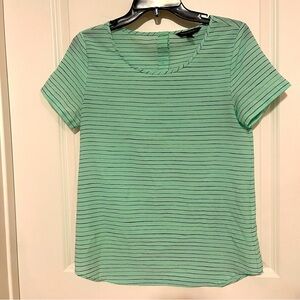 Banana Republic Blouse with mint green and dark blue stripes -extra small size